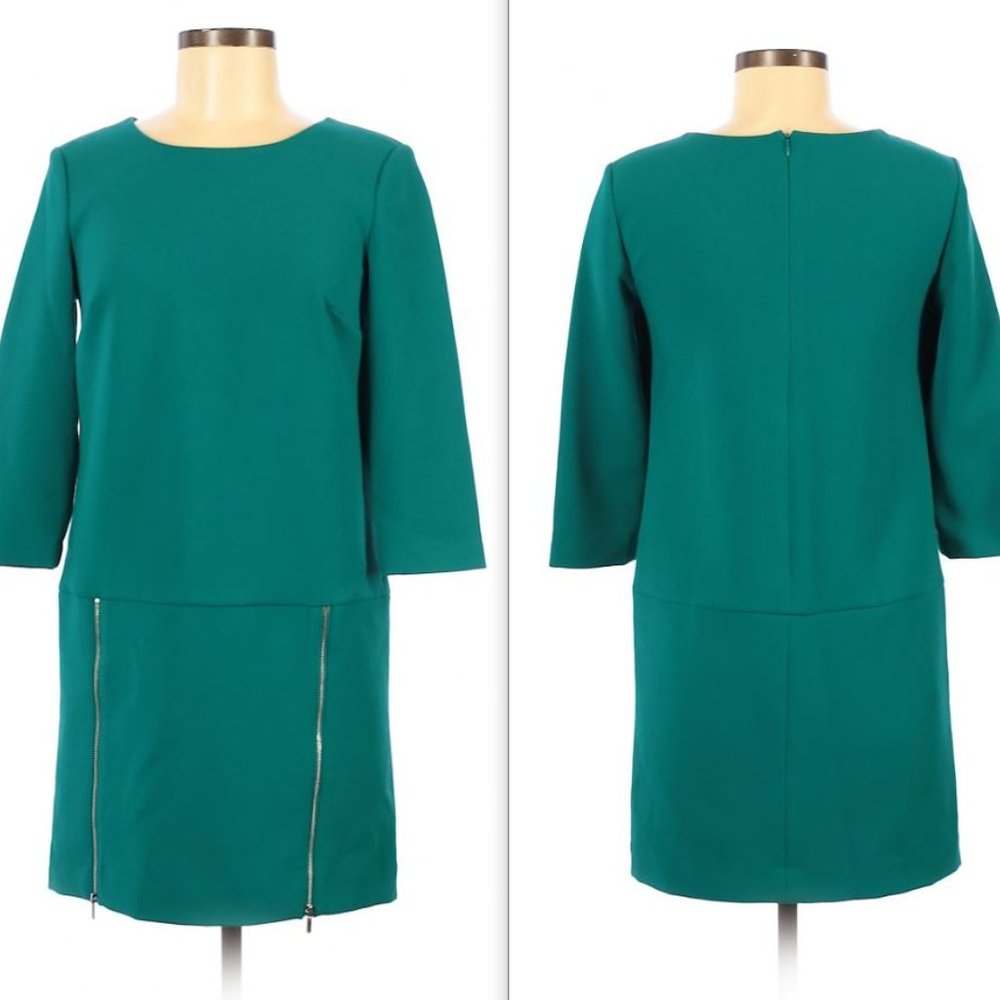 ANN TAYLOR Teal Dress w/ Zippers